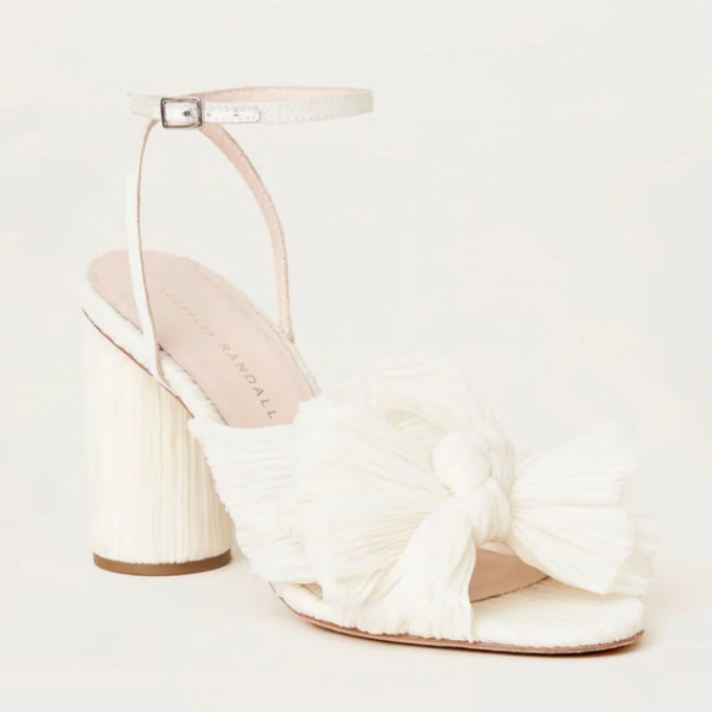 Loeffler Randall Camellia Pearl Pleated Bow Heel (9) - Picture 1 of 1